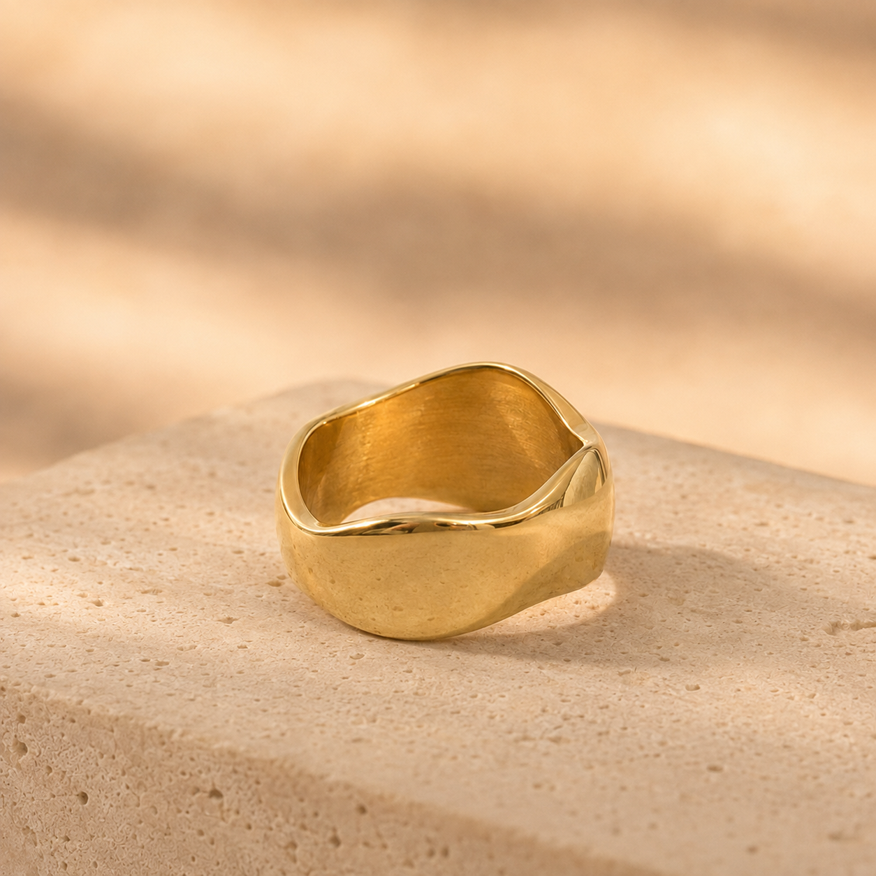 Tide Ring | Wide 18k Gold-Plated Waterproof Ring