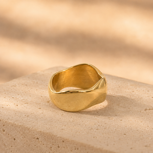 Tide Ring | Wide 18k Gold-Plated Waterproof Ring