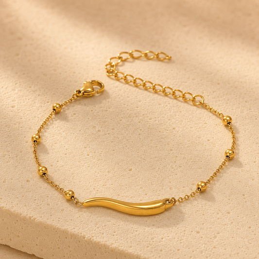 Hot Girl Summer Bracelet, an 18k gold-plated waterproof bracelet with chilli pepper charm by Golden Hour
